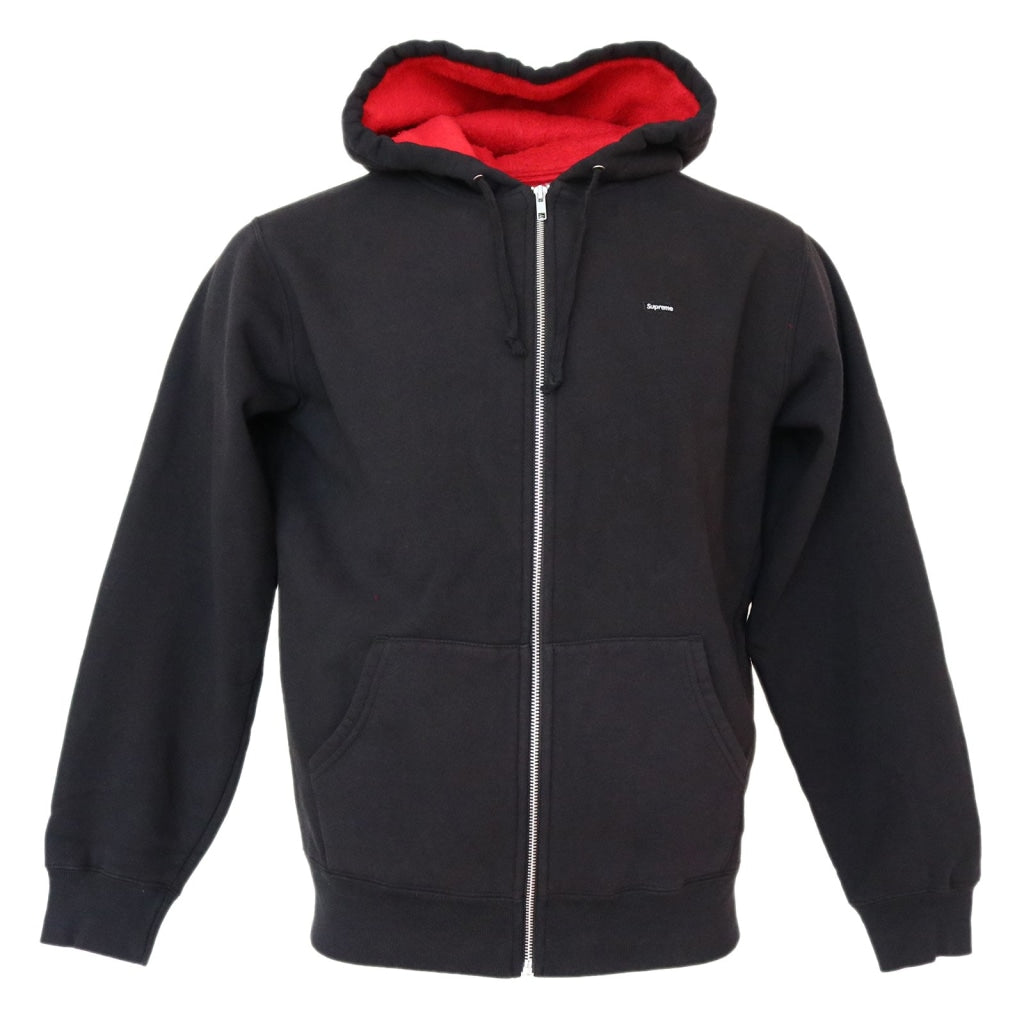 Contrast Zip Up Hooded Sweatshirt Black